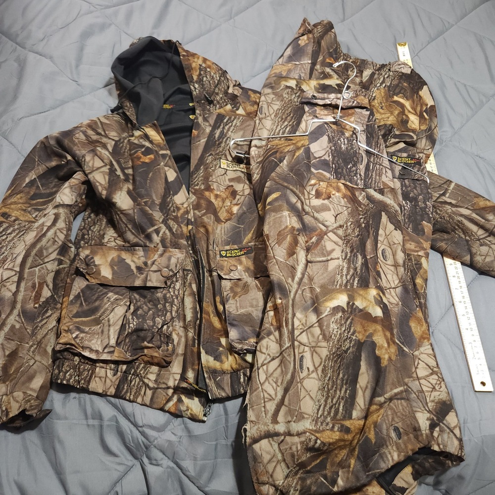 ScentBlocker Plus‎ Frontier Camo Hunting Suit Mens M Jacket L Pants ScentTek